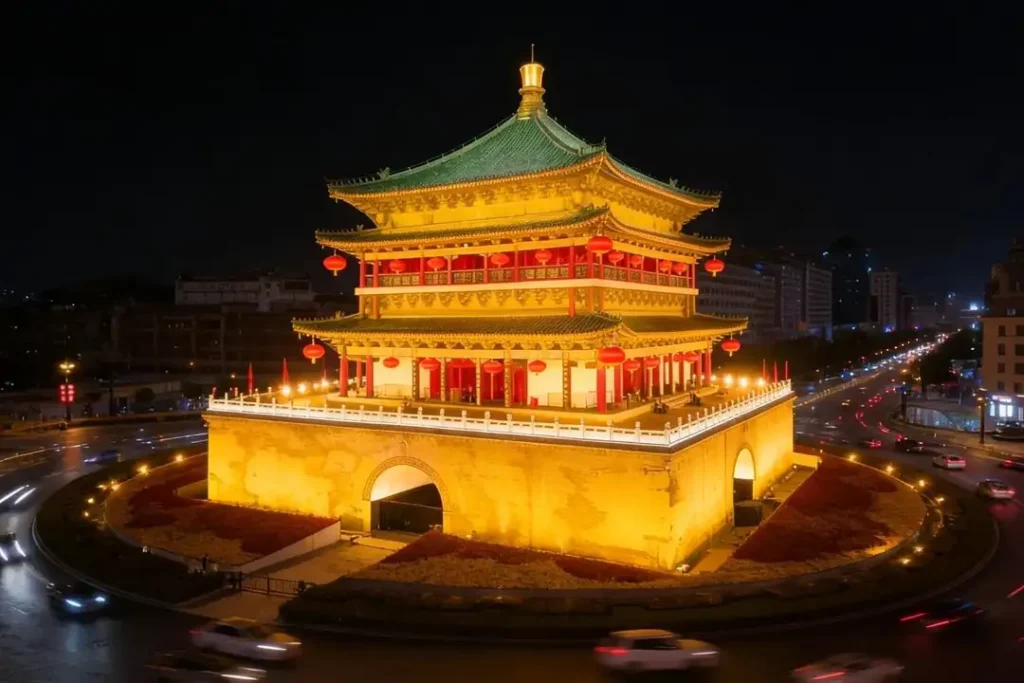 Xi'an china history isn't limited to ancient times; it also includes a modern, brightly lit present.