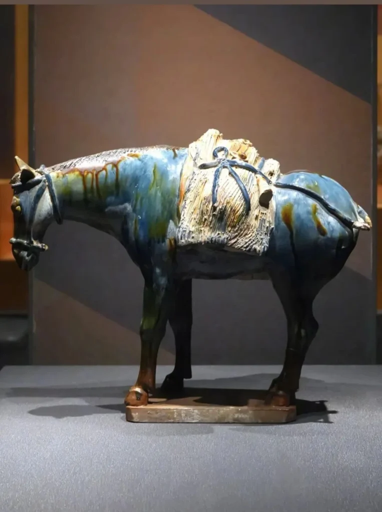 Blue-Glazed, Polychrome-Decorated Mule: A Rare Blue-Glazed Masterpiece at the Xi'an Museum