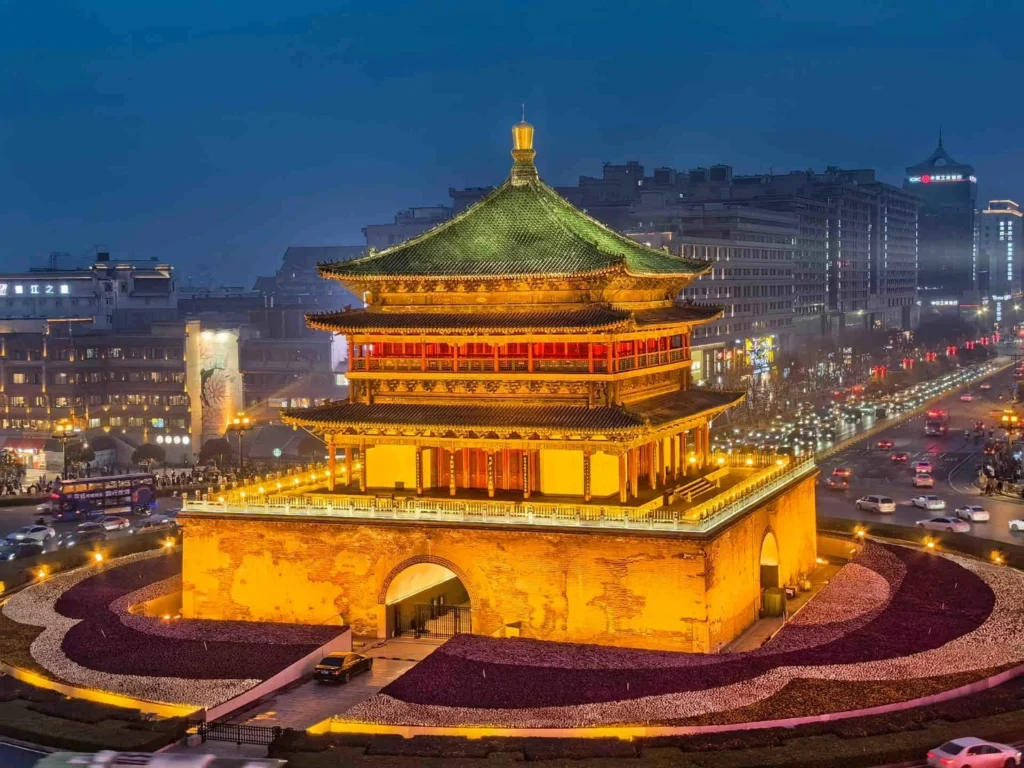 Xi'an at Night: Drum Towers